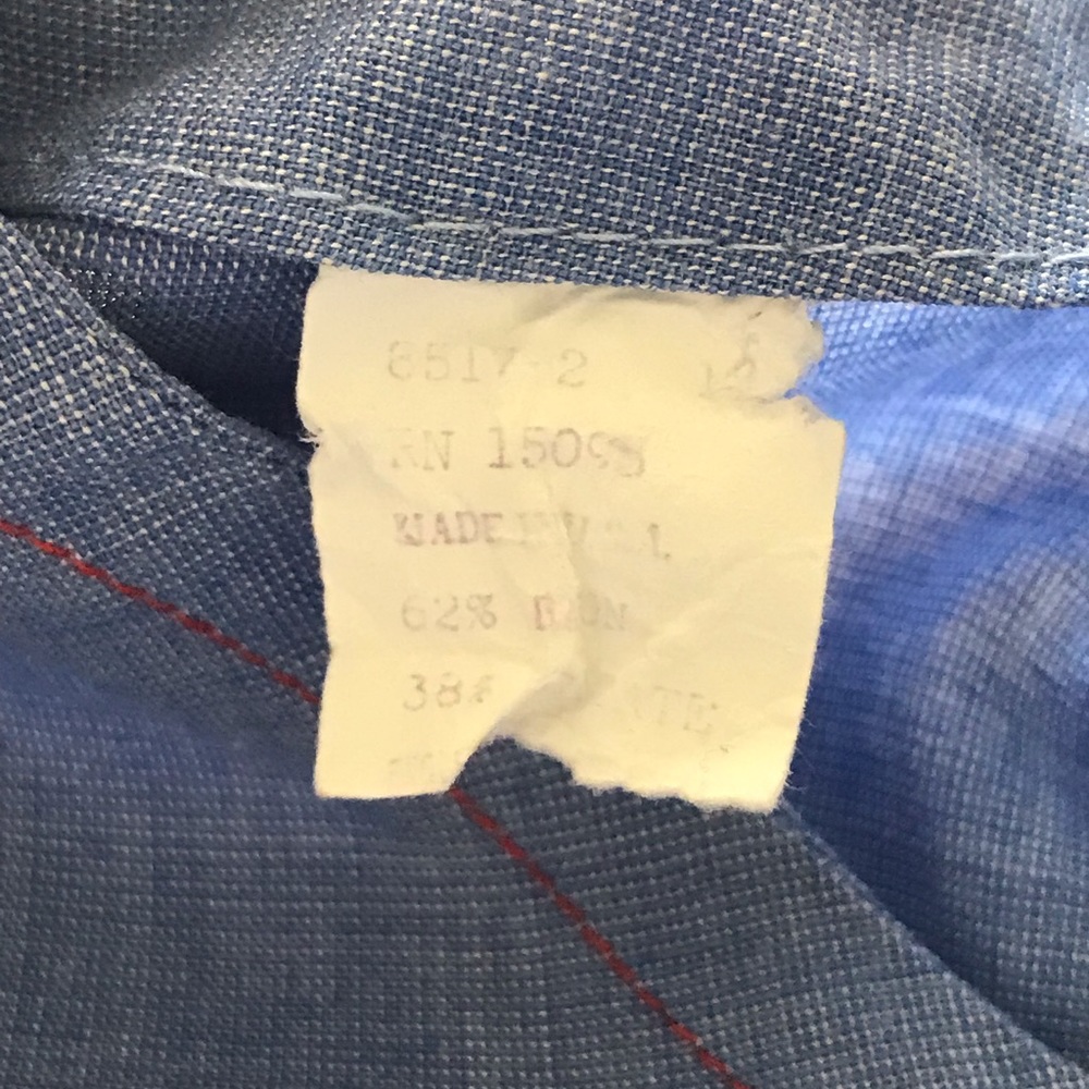 Vintage 50s 60s chambray nautical crop top XS/S - Picture 5 of 6